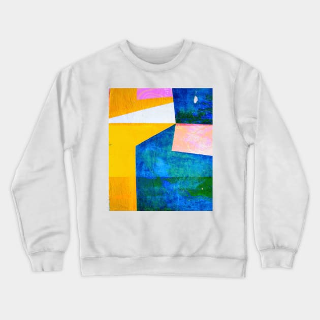 Geometric Coastal Vibes Abstract Art Crewneck Sweatshirt by Punderstandable